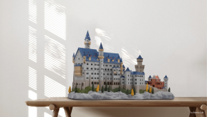 Maquette chateau multicouleurs imprimé sur Bambu Lab